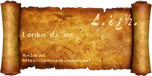 Lenko Éva névjegykártya